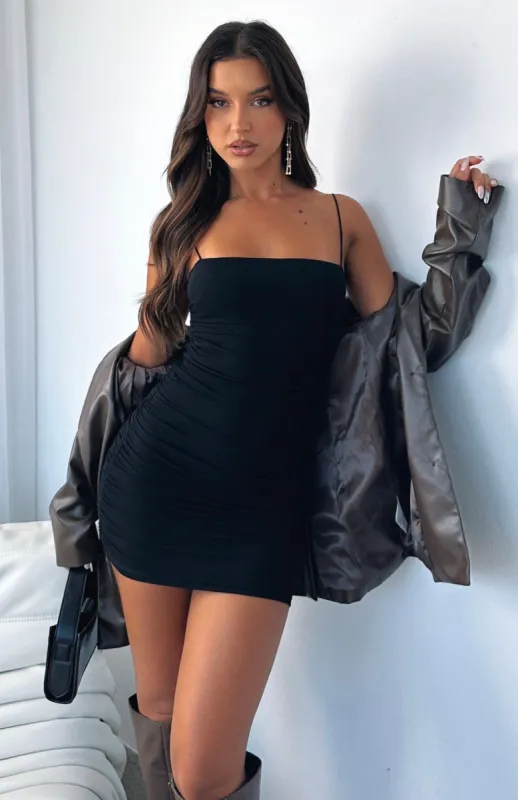 Set The Scene Mini Dress Black sold by White Fox Boutique
