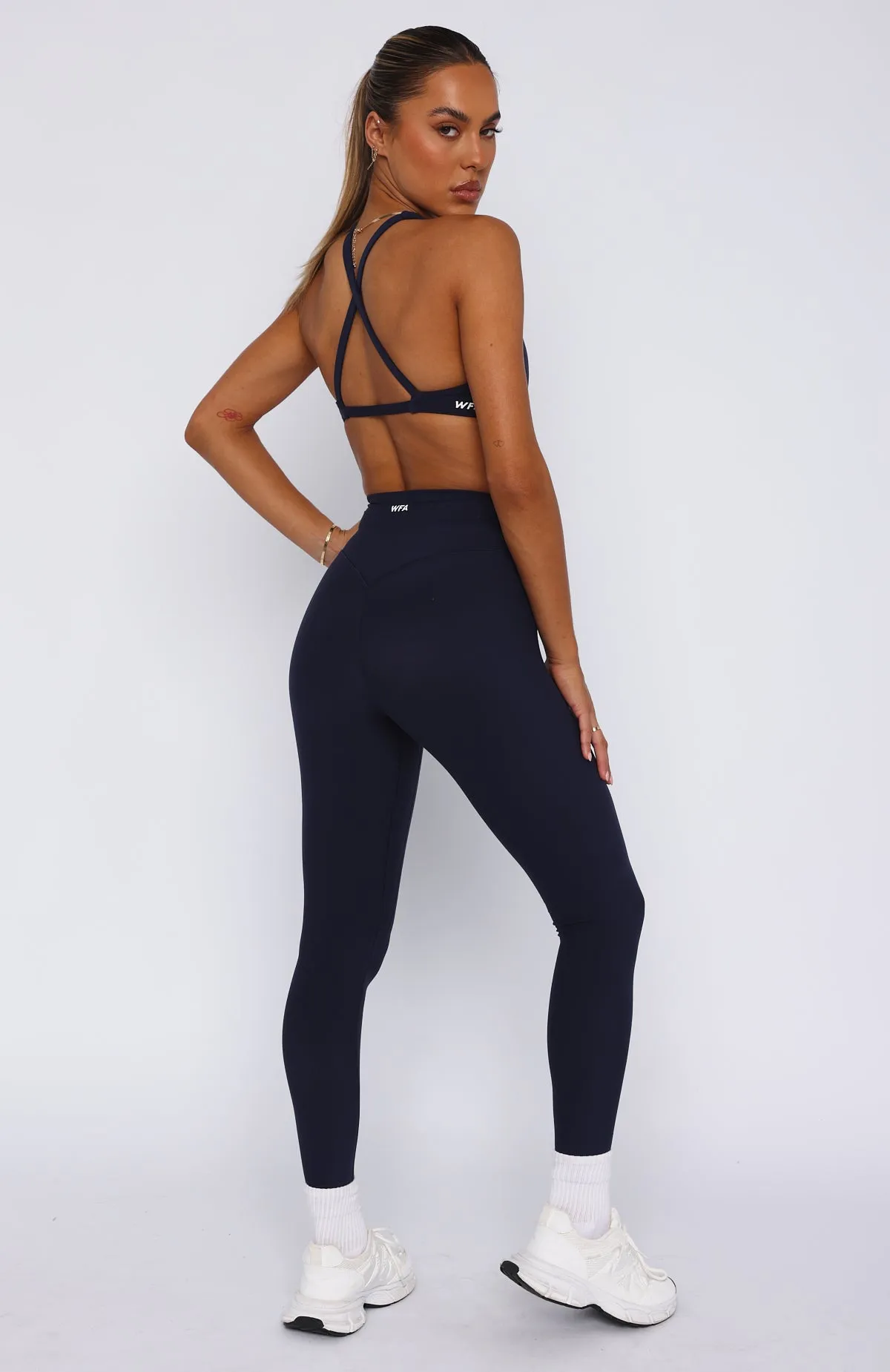 Go Getter High Waisted Leggings Navy sold by White Fox Boutique product image thumbnail 5