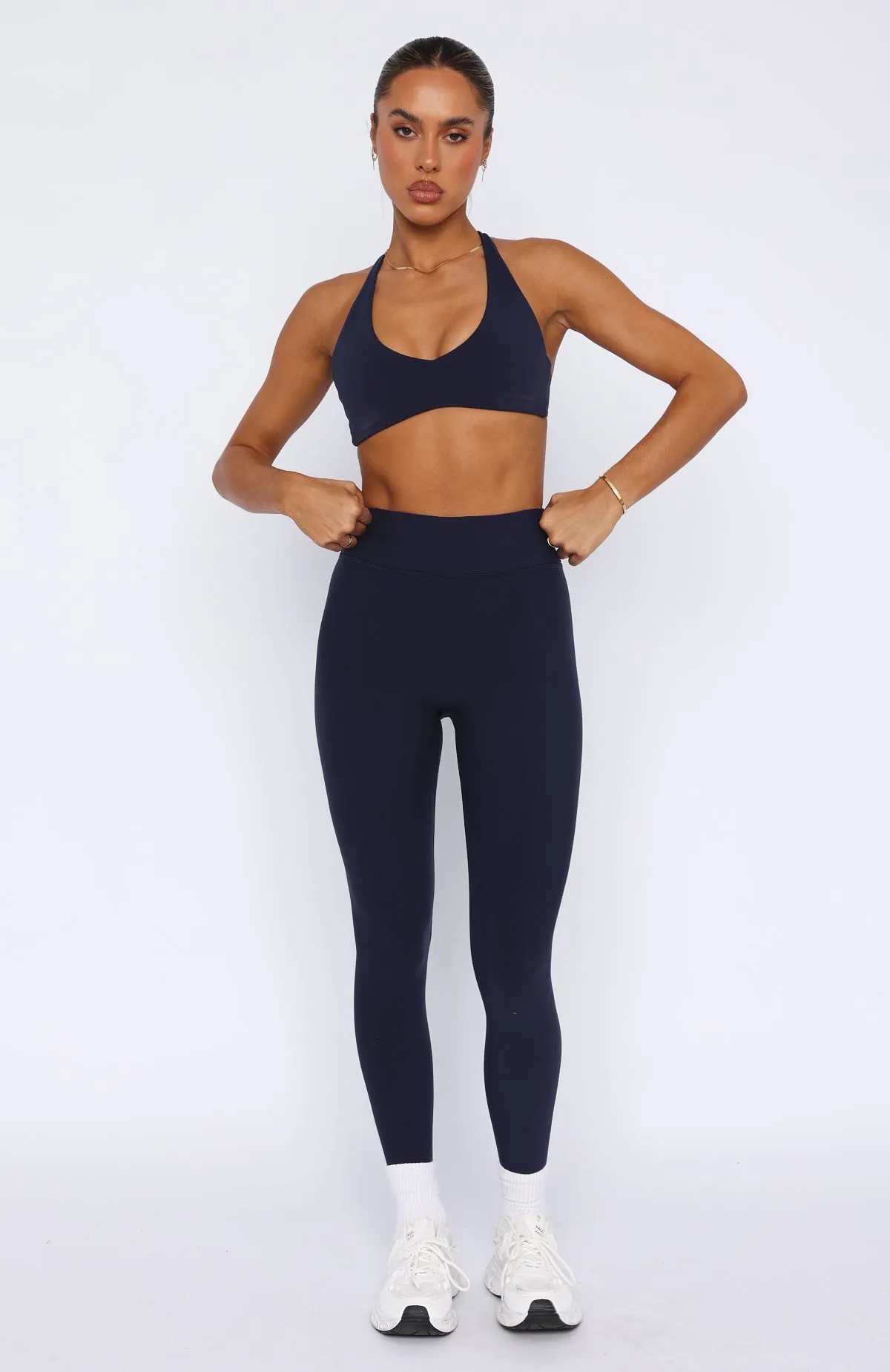 Go Getter High Waisted Leggings Navy sold by White Fox Boutique product image thumbnail 2