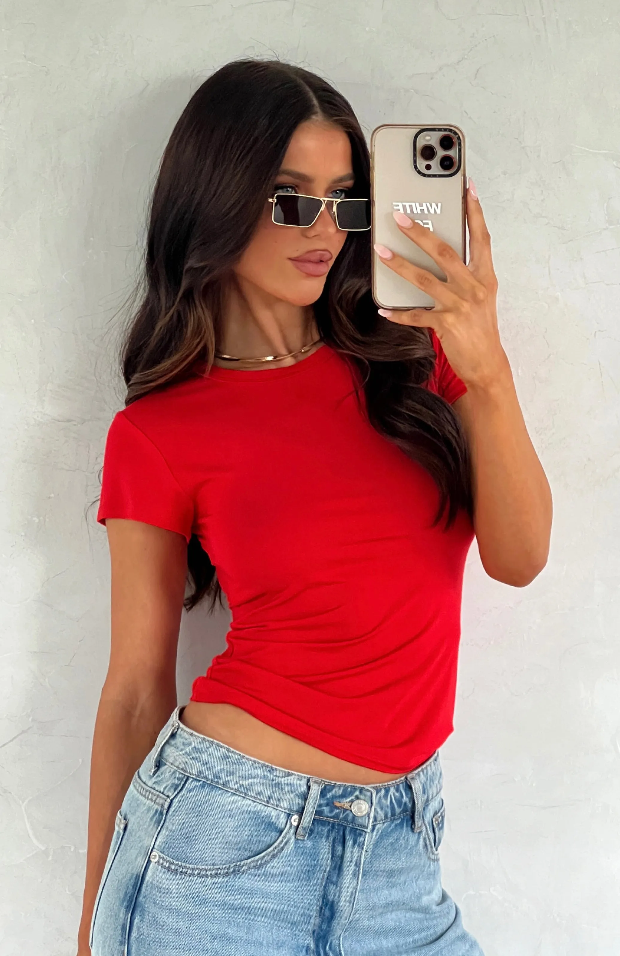 Too Blessed Tee Red sold by White Fox Boutique