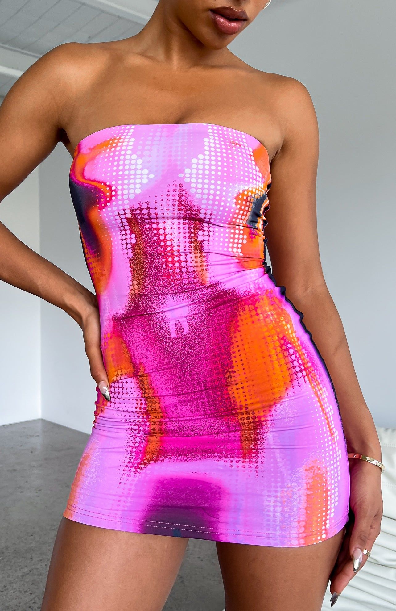 Life On Mars Strapless Mini Dress Mars sold by White Fox Boutique