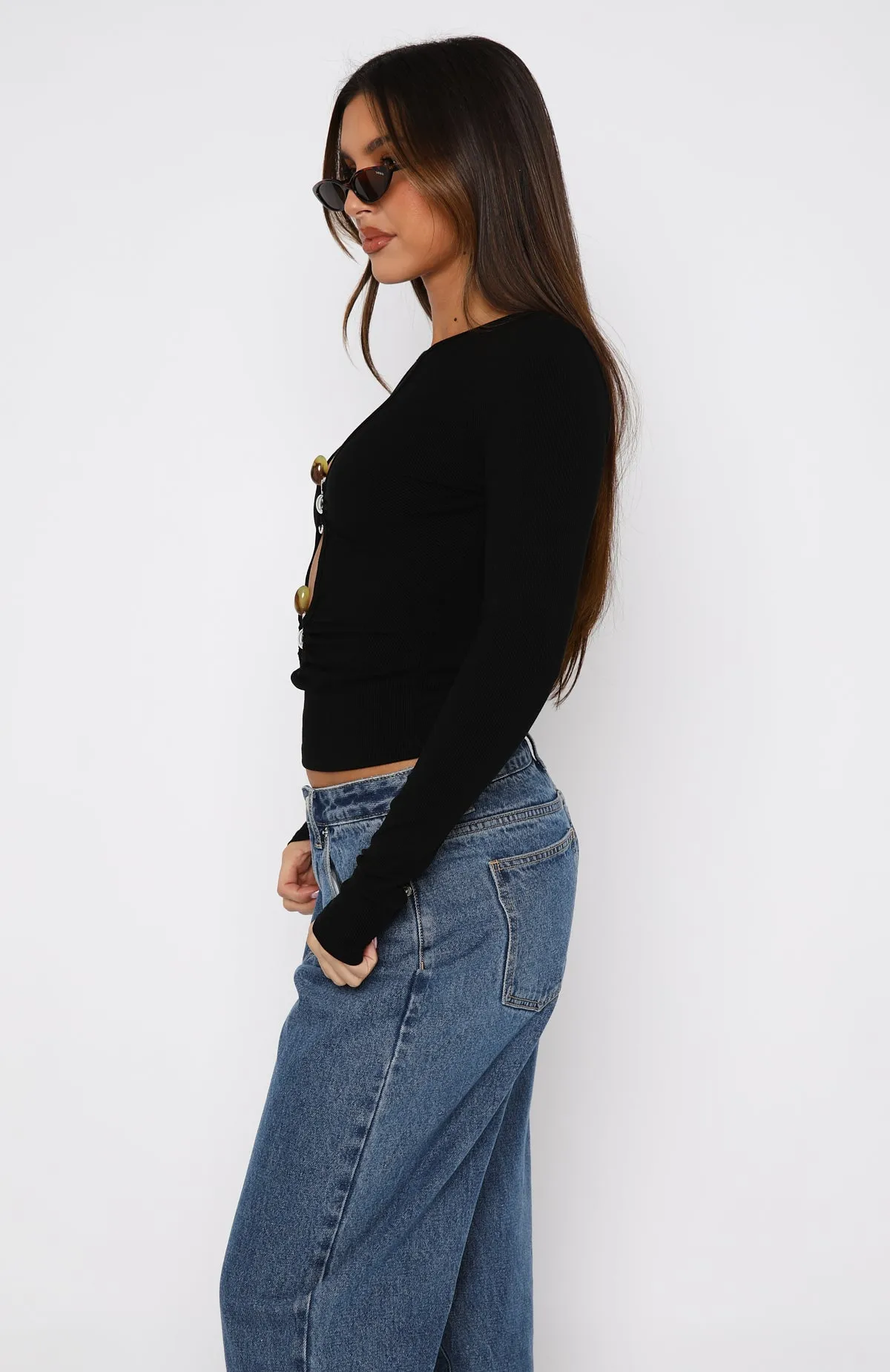 Head Noise Long Sleeve Top Black sold by White Fox Boutique product image thumbnail 3