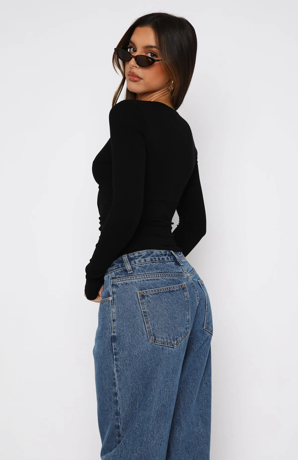 Head Noise Long Sleeve Top Black sold by White Fox Boutique product image thumbnail 4