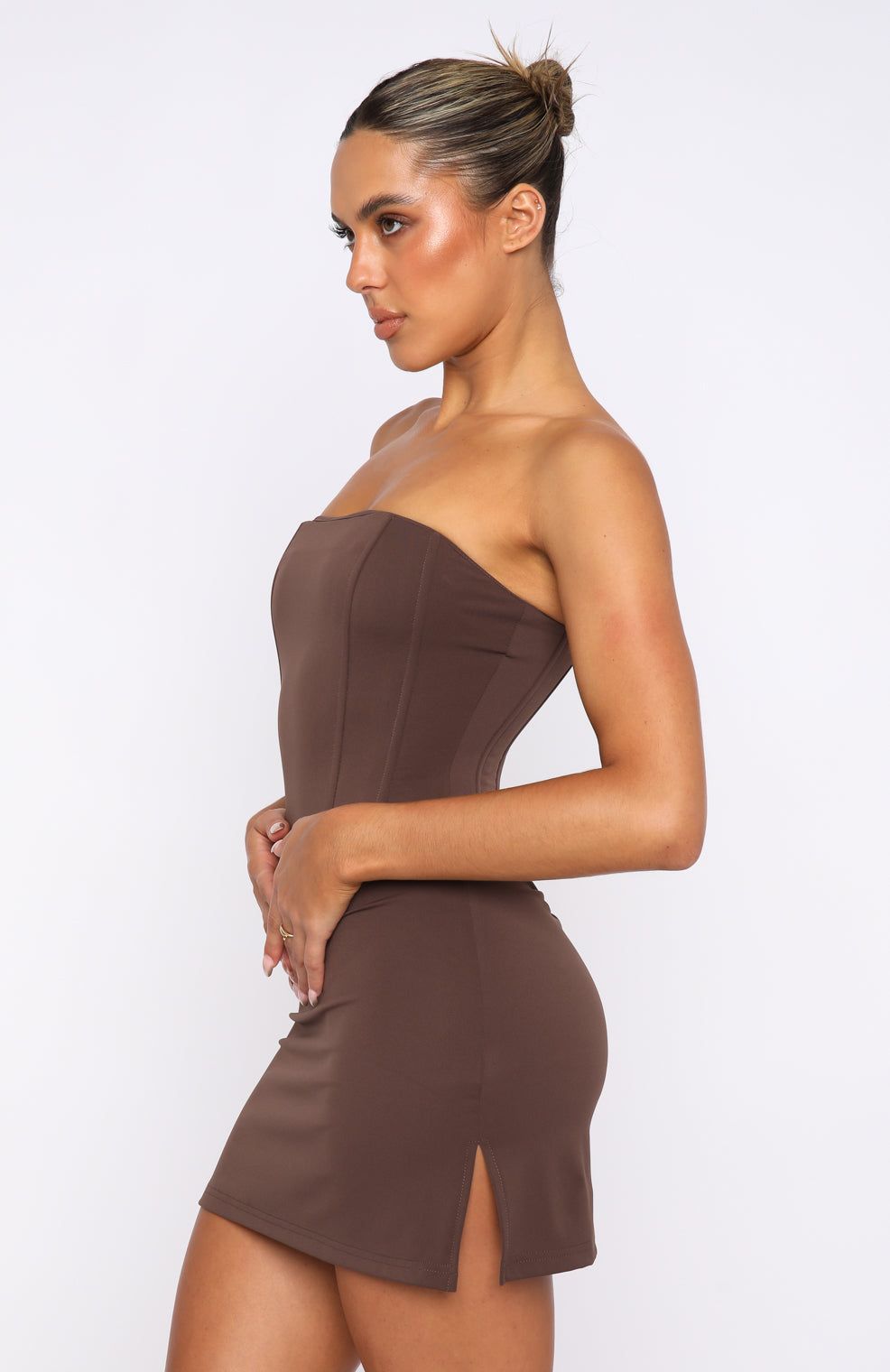 My First Choice Mini Dress Chocolate sold by White Fox Boutique product image thumbnail 3