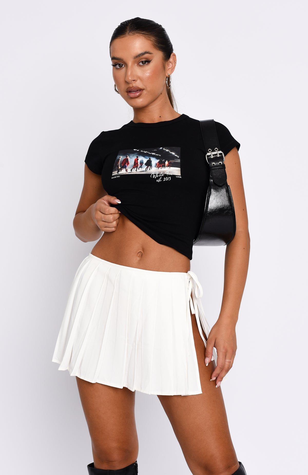Must Be Love Mini Skirt White sold by White Fox Boutique product image thumbnail 2