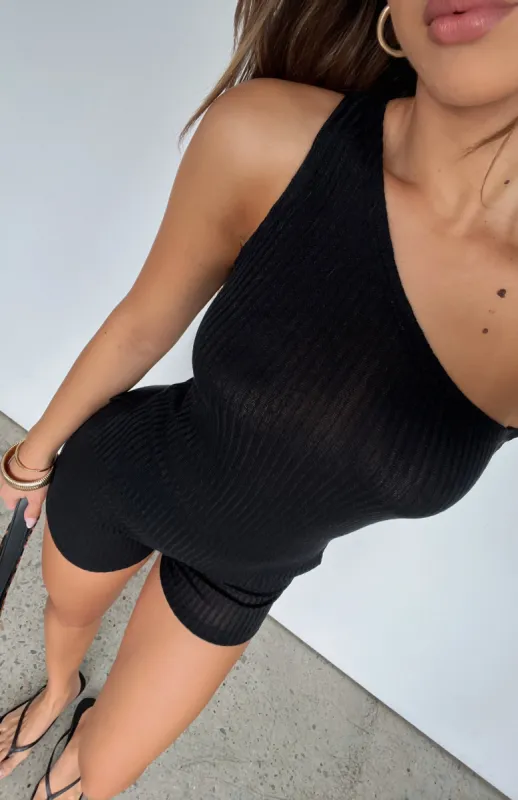 Way Back When One Shoulder Top Black sold by White Fox Boutique