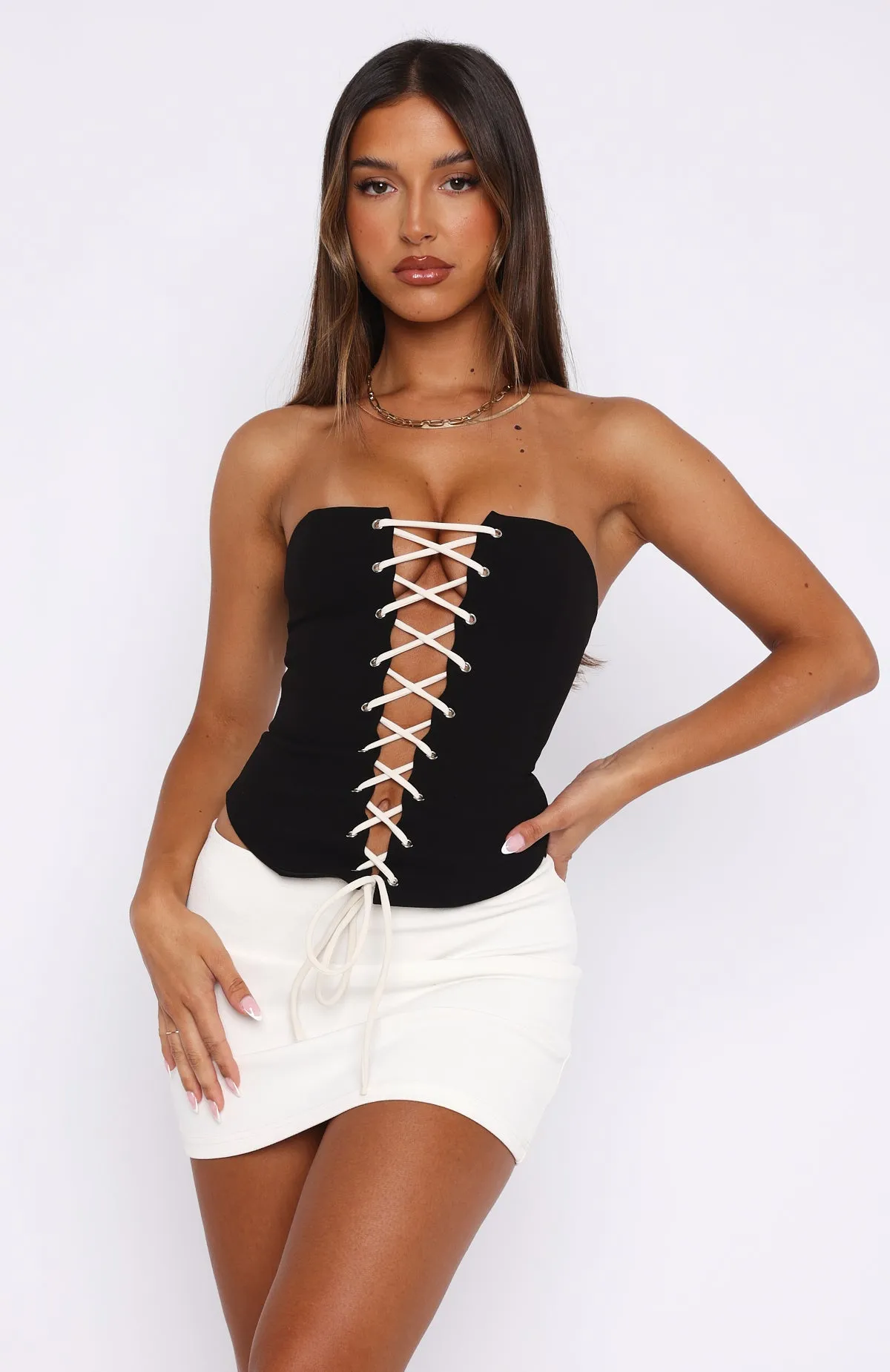 Word On The Street Bustier Black sold by White Fox Boutique product image thumbnail 2