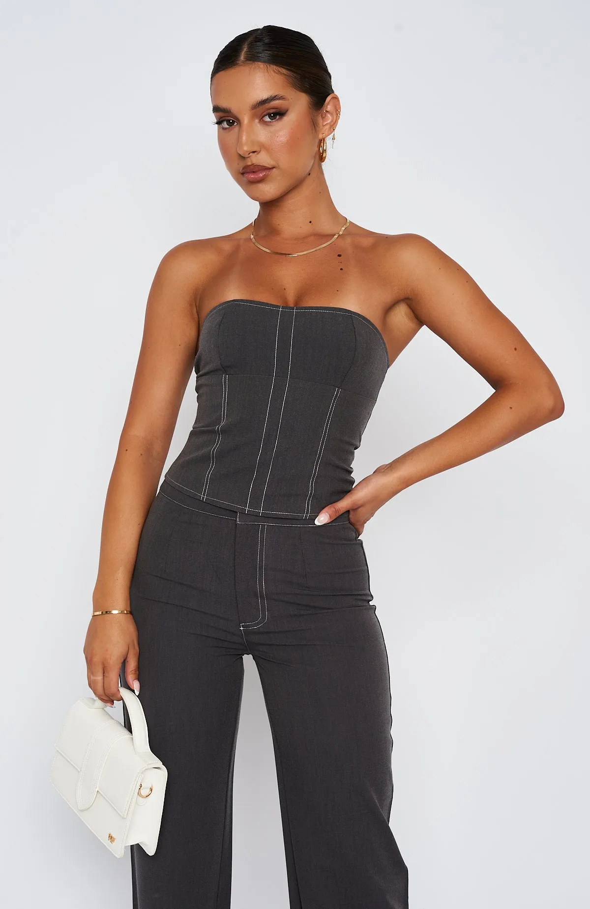 Hours In Silence Crop Charcoal sold by White Fox Boutique product image thumbnail 2