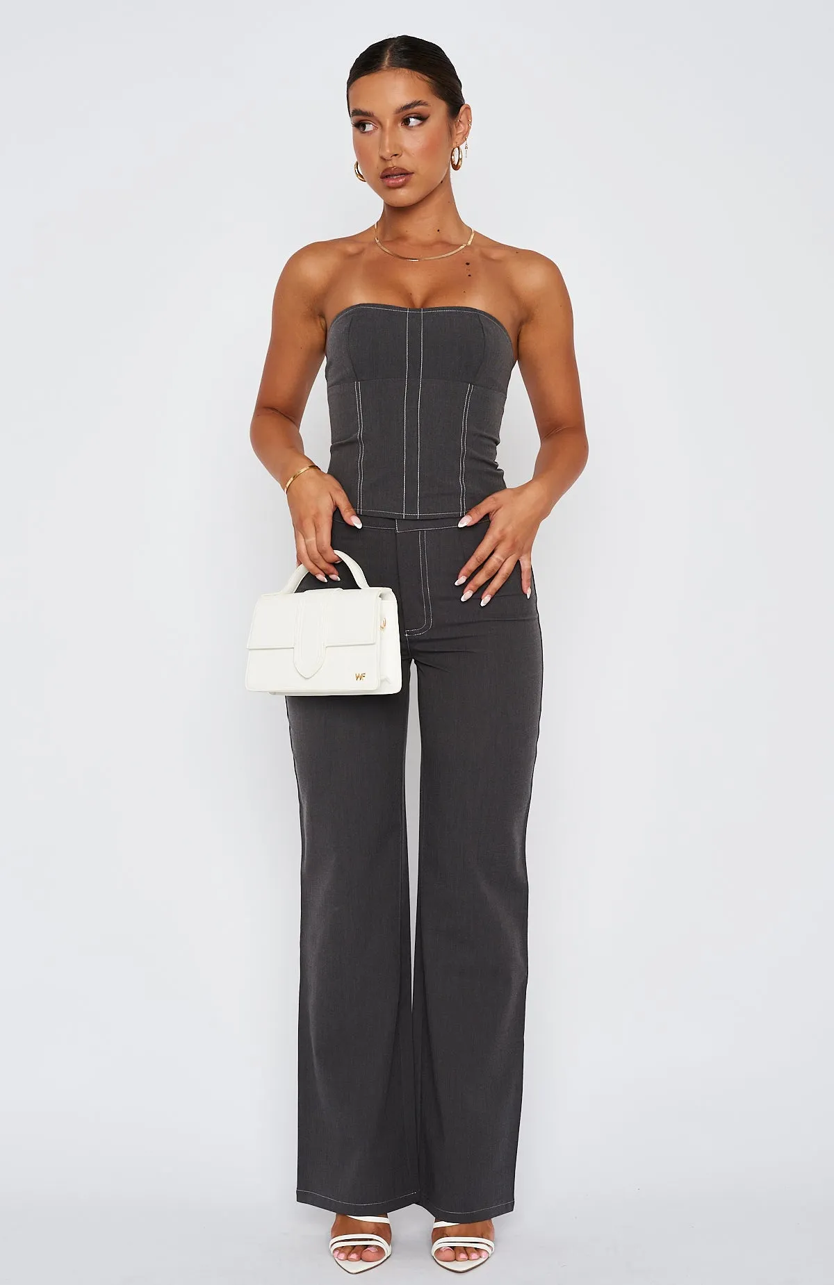 Hours In Silence Crop Charcoal sold by White Fox Boutique product image thumbnail 5