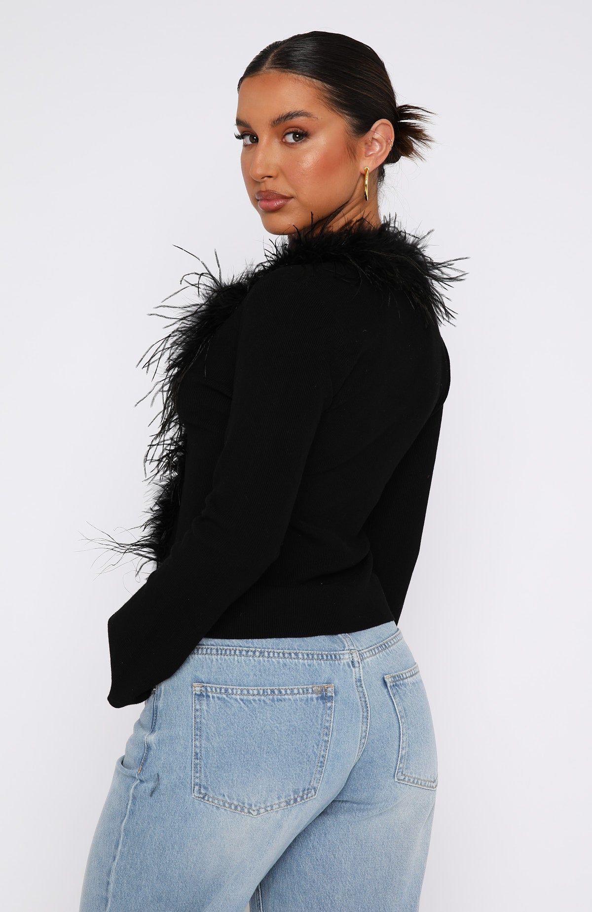 The Night Is Young Long Sleeve Top Black sold by White Fox Boutique product image thumbnail 4