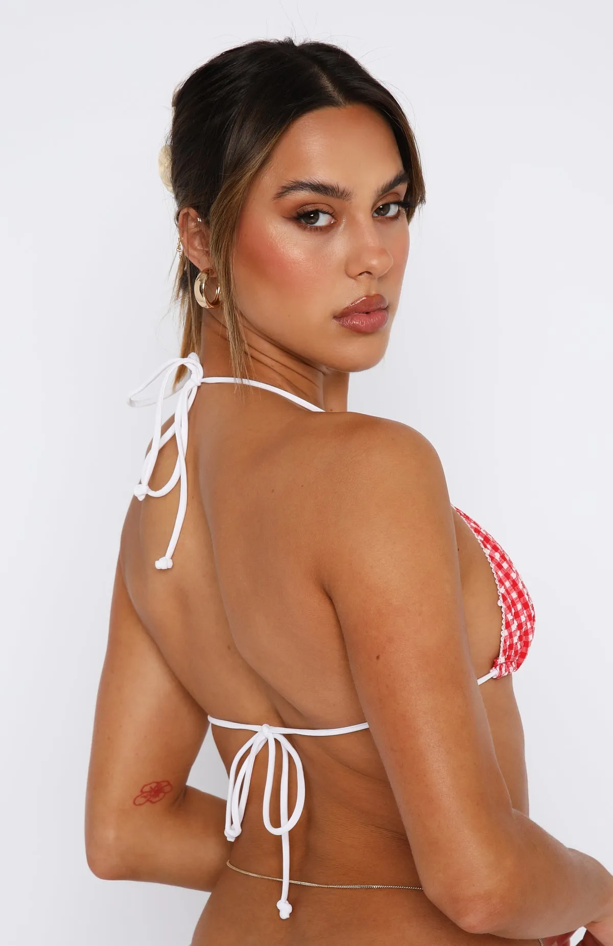 Coral Reef Bikini Top Red Gingham sold by White Fox Boutique product image thumbnail 3