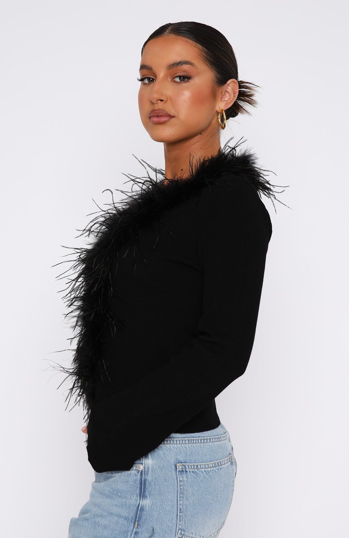 The Night Is Young Long Sleeve Top Black sold by White Fox Boutique product image thumbnail 3