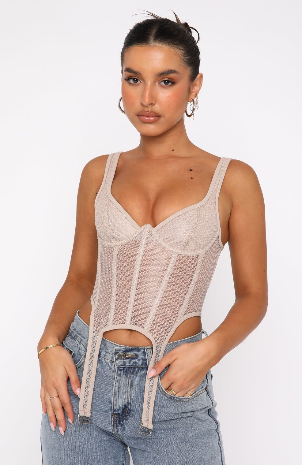 Enlighten Me Bustier Taupe sold by White Fox Boutique product image thumbnail 2