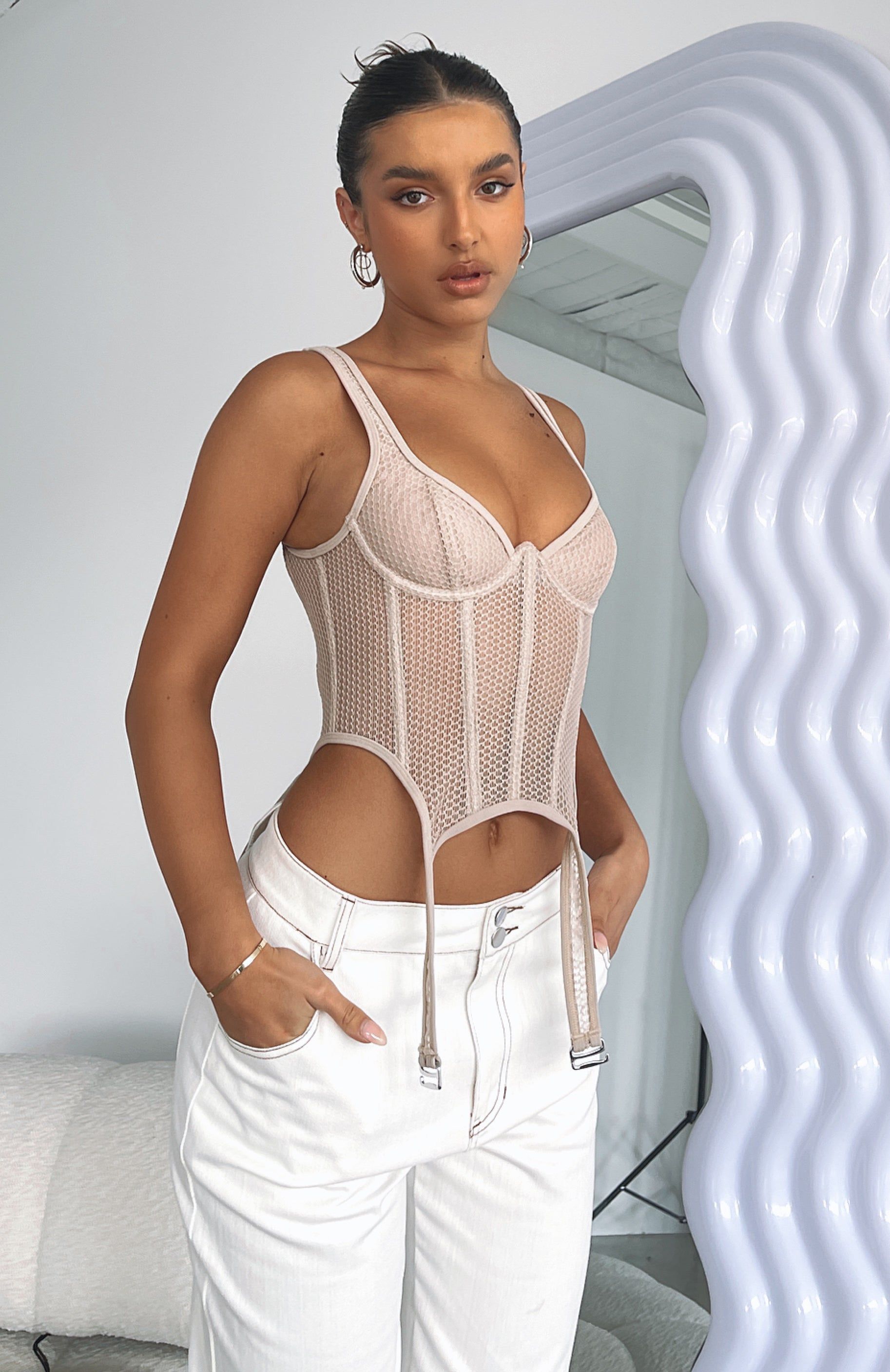 Enlighten Me Bustier Taupe sold by White Fox Boutique product image thumbnail 5