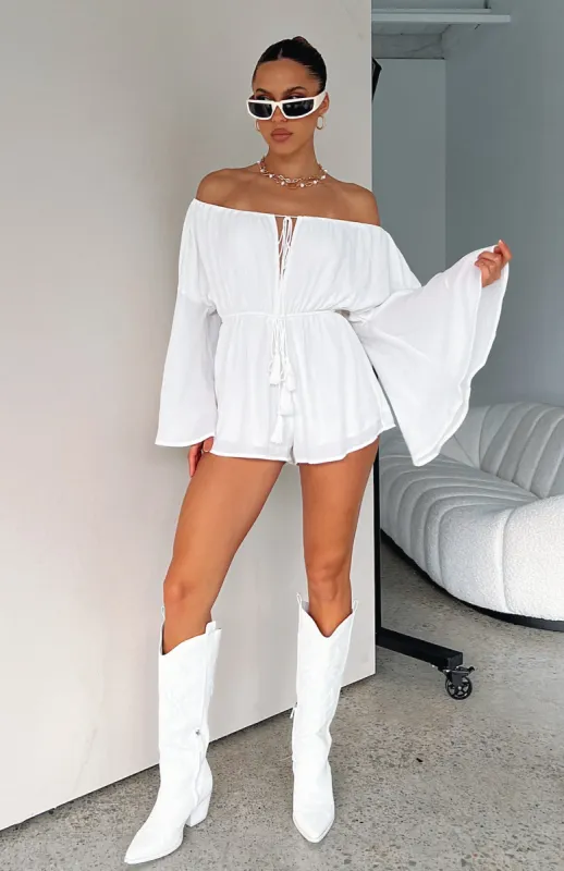 Another Night Playsuit White sold by White Fox Boutique
