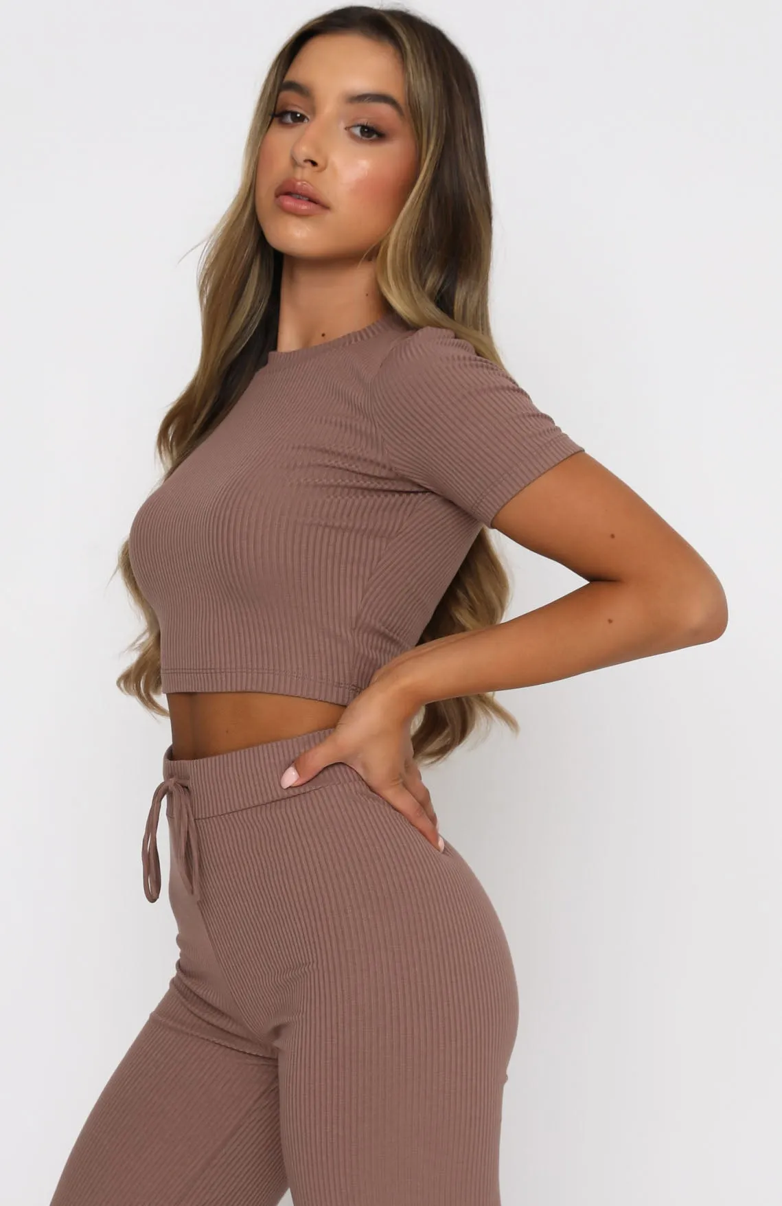 It's Meant To Be Crop Chocolate sold by White Fox Boutique product image thumbnail 3