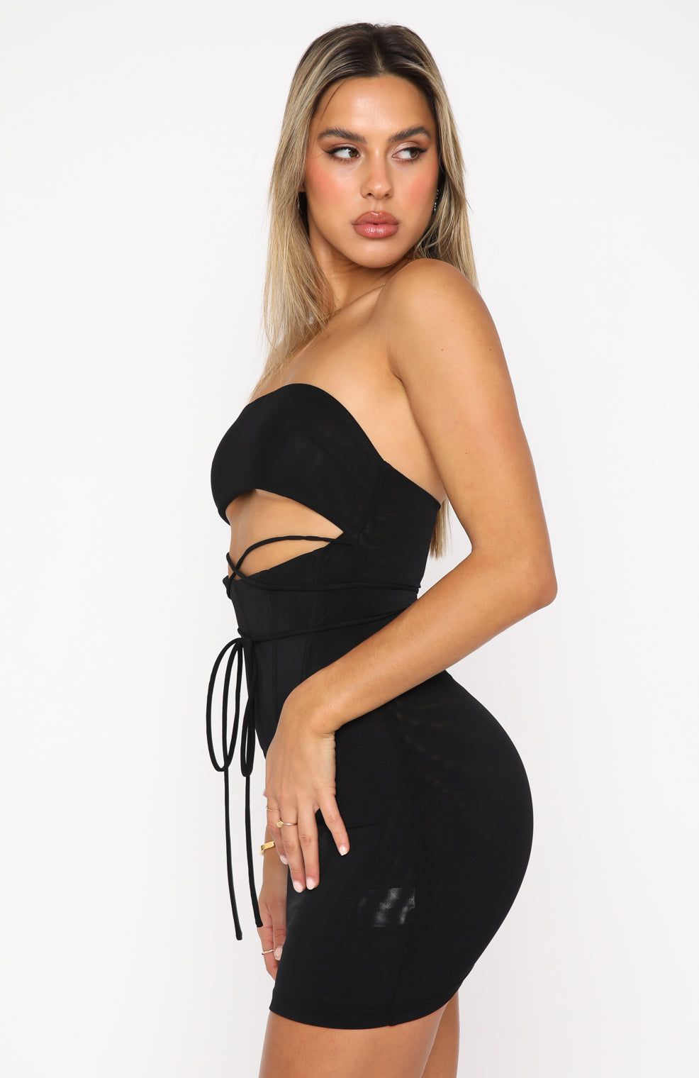 Doing Just Fine Mini Dress Black sold by White Fox Boutique product image thumbnail 3