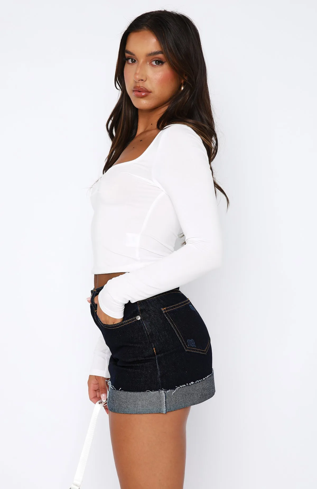 Bring It Down Long Sleeve Top White sold by White Fox Boutique product image thumbnail 3