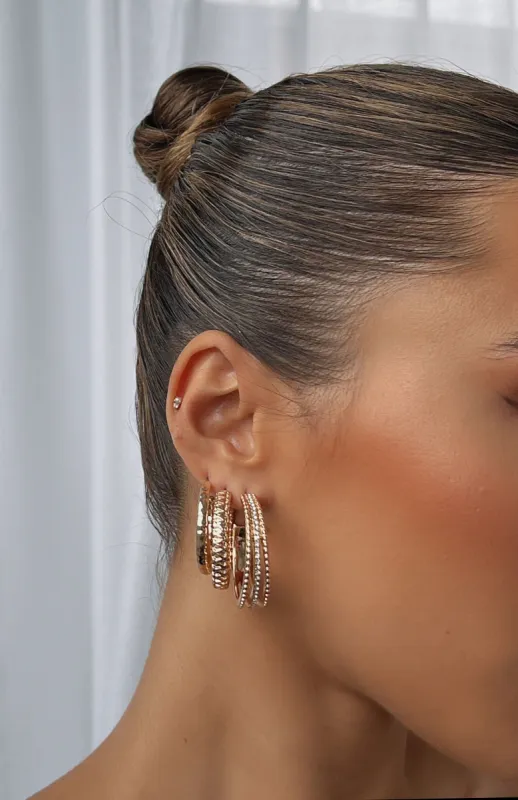 Charlie Earring Set Gold sold by White Fox Boutique