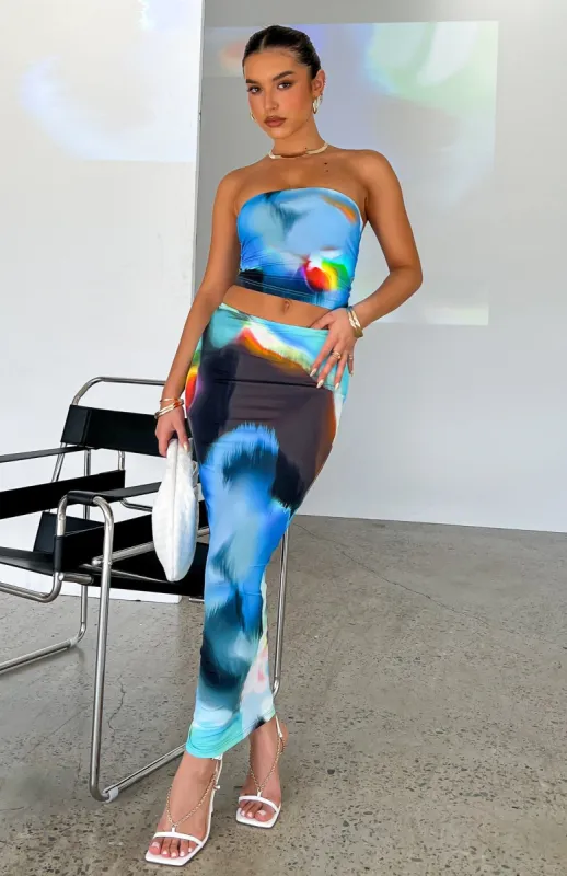 Fallin Hard Maxi Skirt Ice Aura made by White Fox Boutique