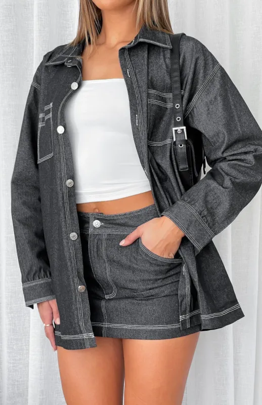 Fading Out Mini Skirt Black sold by White Fox Boutique