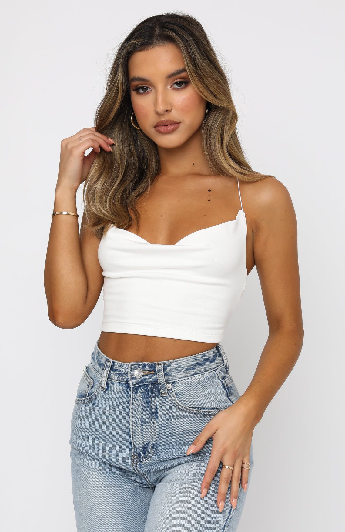 Crash The Party Crop White sold by White Fox Boutique product image thumbnail 2