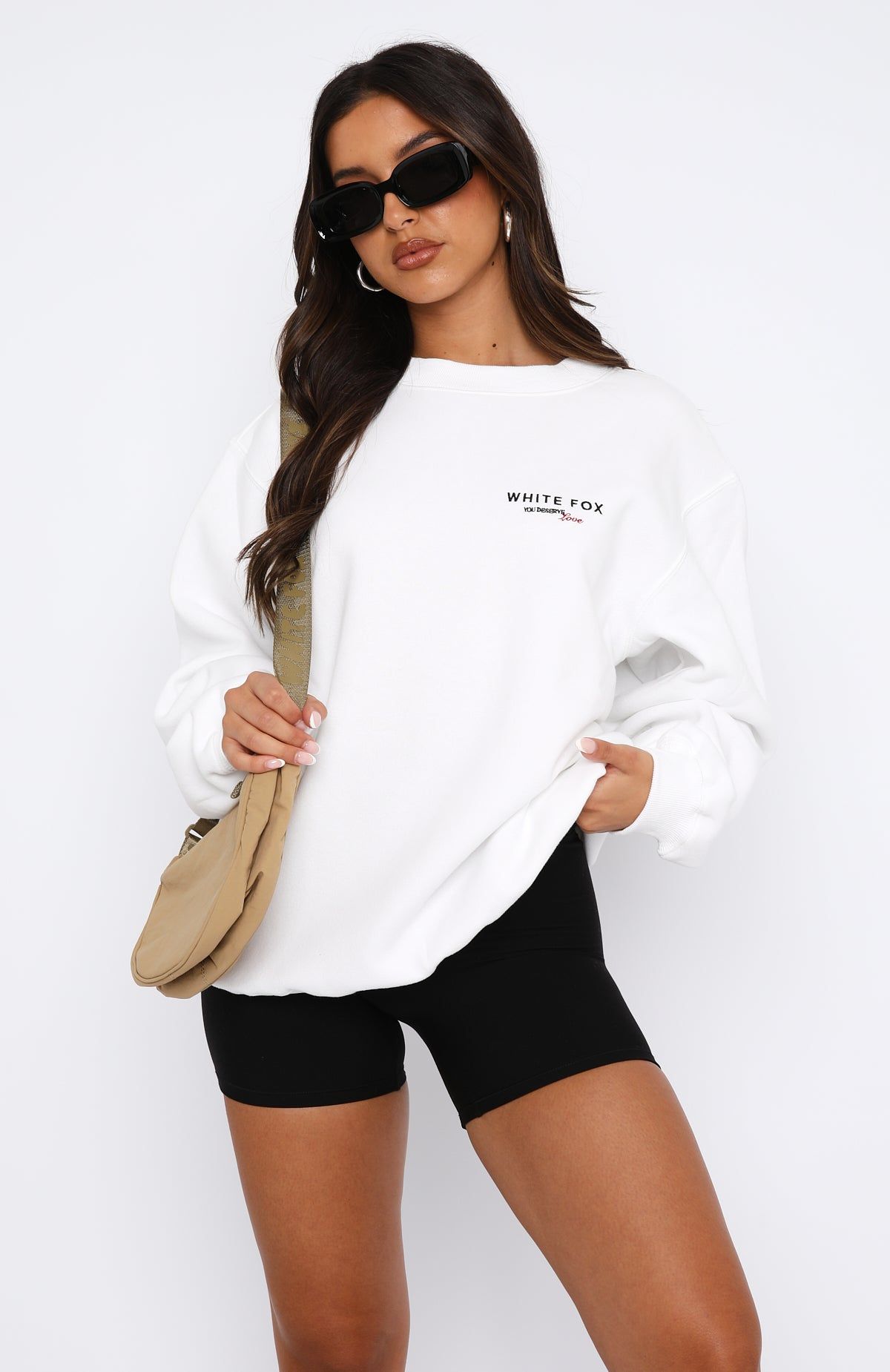 You Deserve Love Oversized Sweater White sold by White Fox Boutique product image thumbnail 2