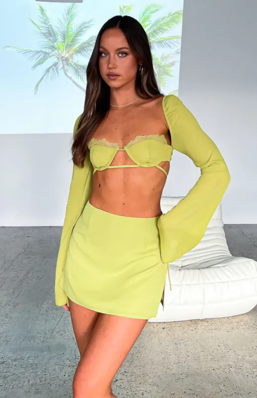 Level Up Long Sleeve Crop Matcha sold by White Fox Boutique