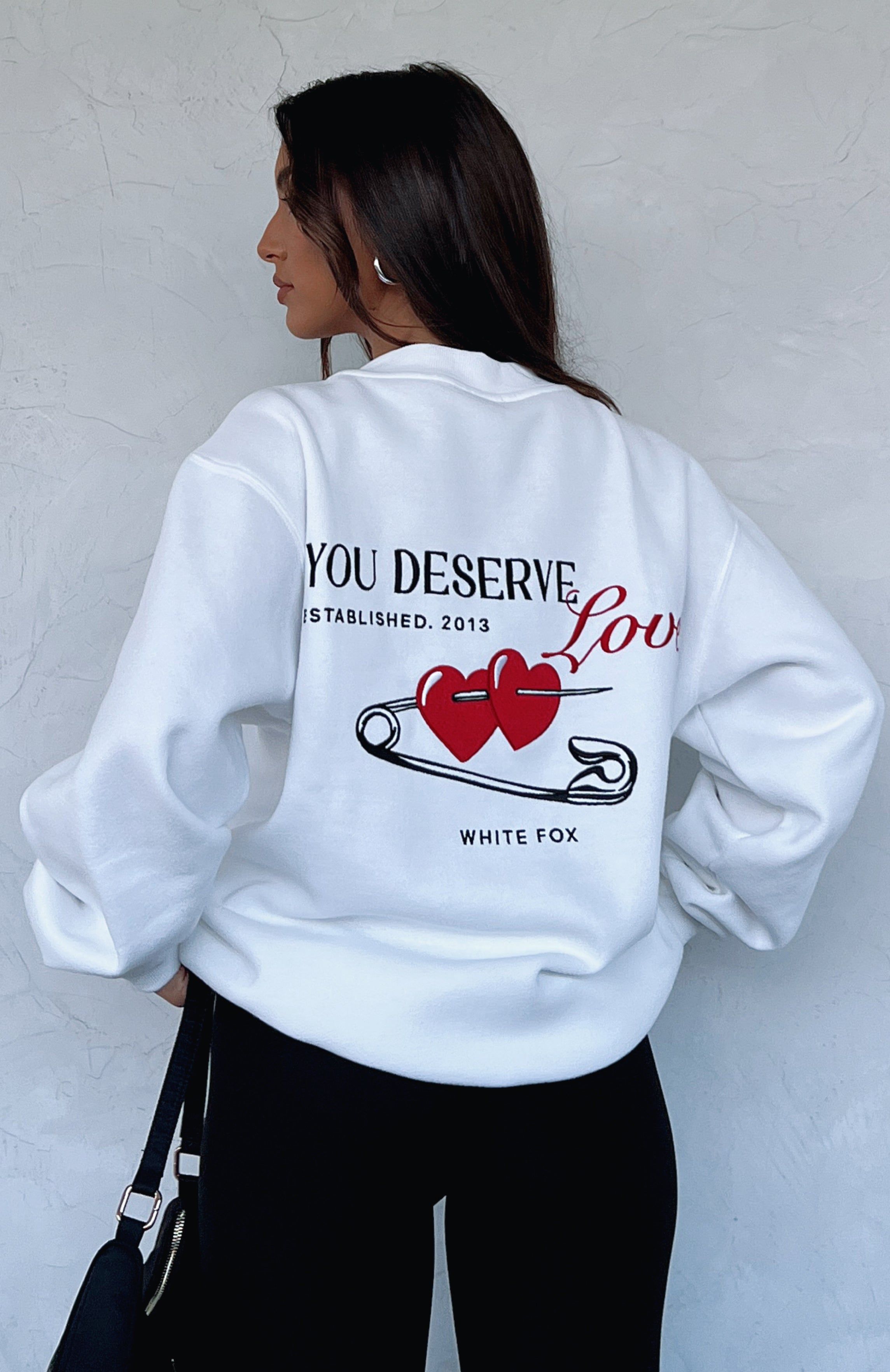 You Deserve Love Oversized Sweater White sold by White Fox Boutique product image thumbnail 5