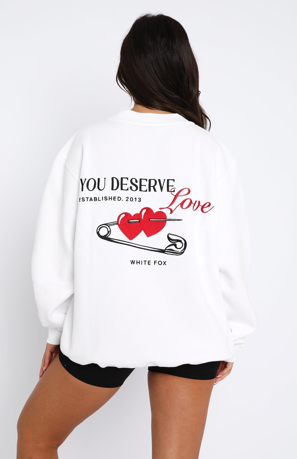 You Deserve Love Oversized Sweater White sold by White Fox Boutique product image thumbnail 4