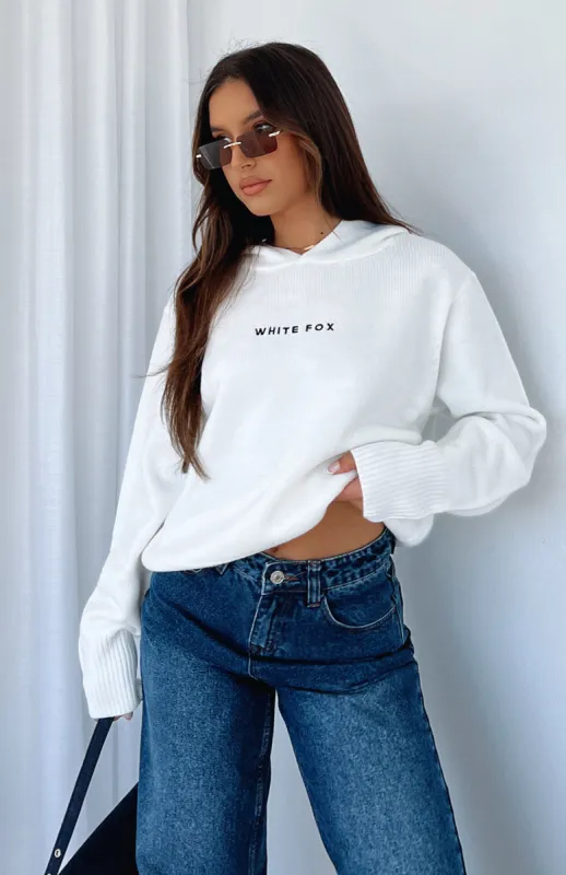 It's Cool Knit Hoodie White sold by White Fox Boutique