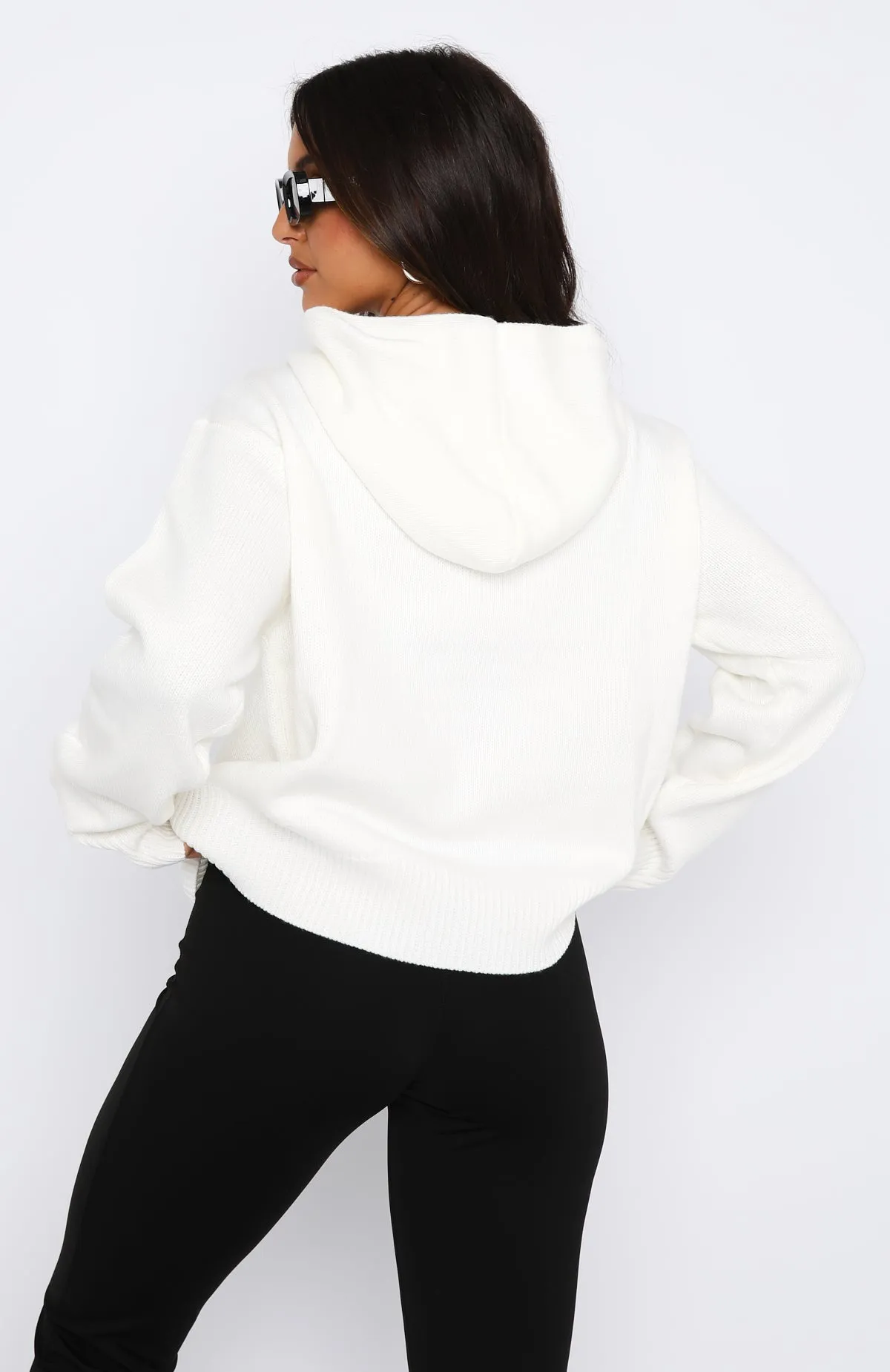 It's Cool Knit Hoodie White sold by White Fox Boutique product image thumbnail 4