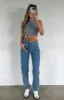 Who's That Girl Straight Leg Denim Jeans 90's Blue sold by White Fox Boutique
