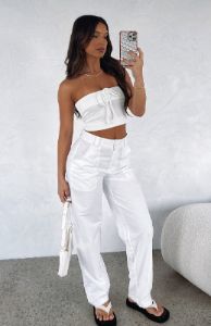 Lean On Me Pants White sold by White Fox Boutique