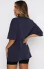 Varsity Tee Dusty Navy sold by White Fox Boutique