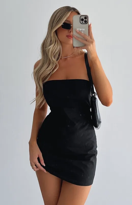 Try Your Luck Strapless Mini Dress Black sold by White Fox Boutique
