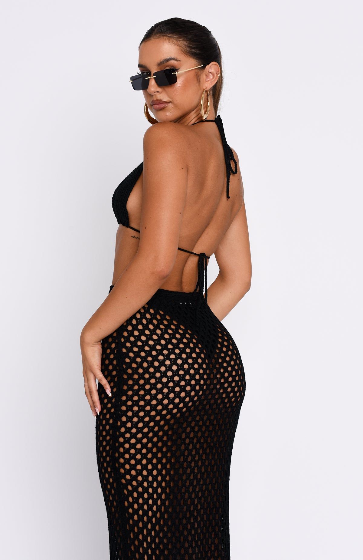 Hold On Crochet Bikini Top Black sold by White Fox Boutique product image thumbnail 4