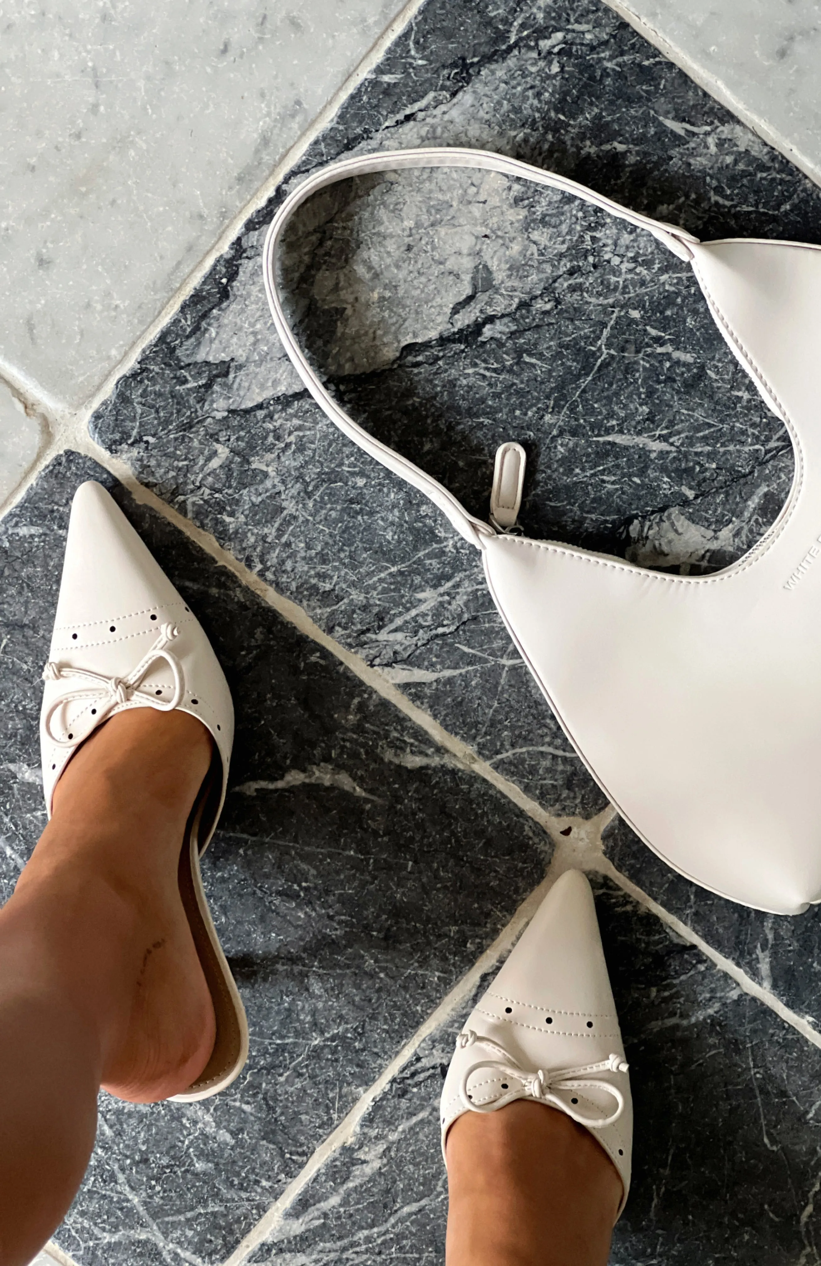 Adriana Heels Bone sold by White Fox Boutique