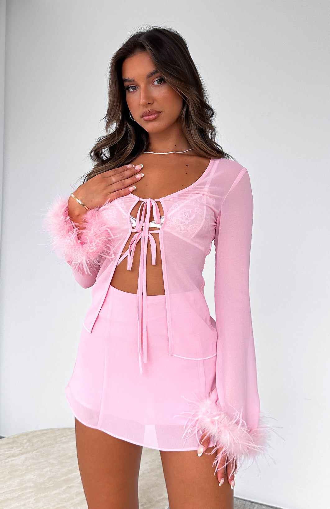 Spice It Up Long Sleeve Top Pink sold by White Fox Boutique