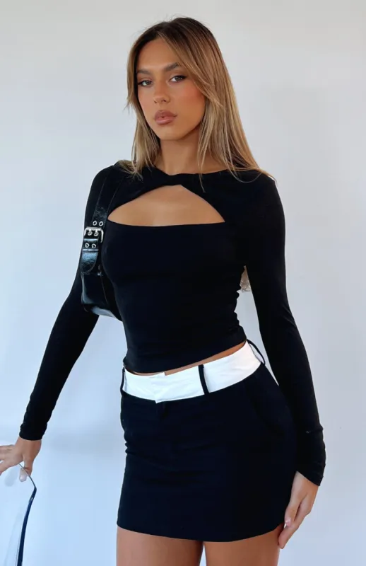 Never Miss Long Sleeve Top Black sold by White Fox Boutique