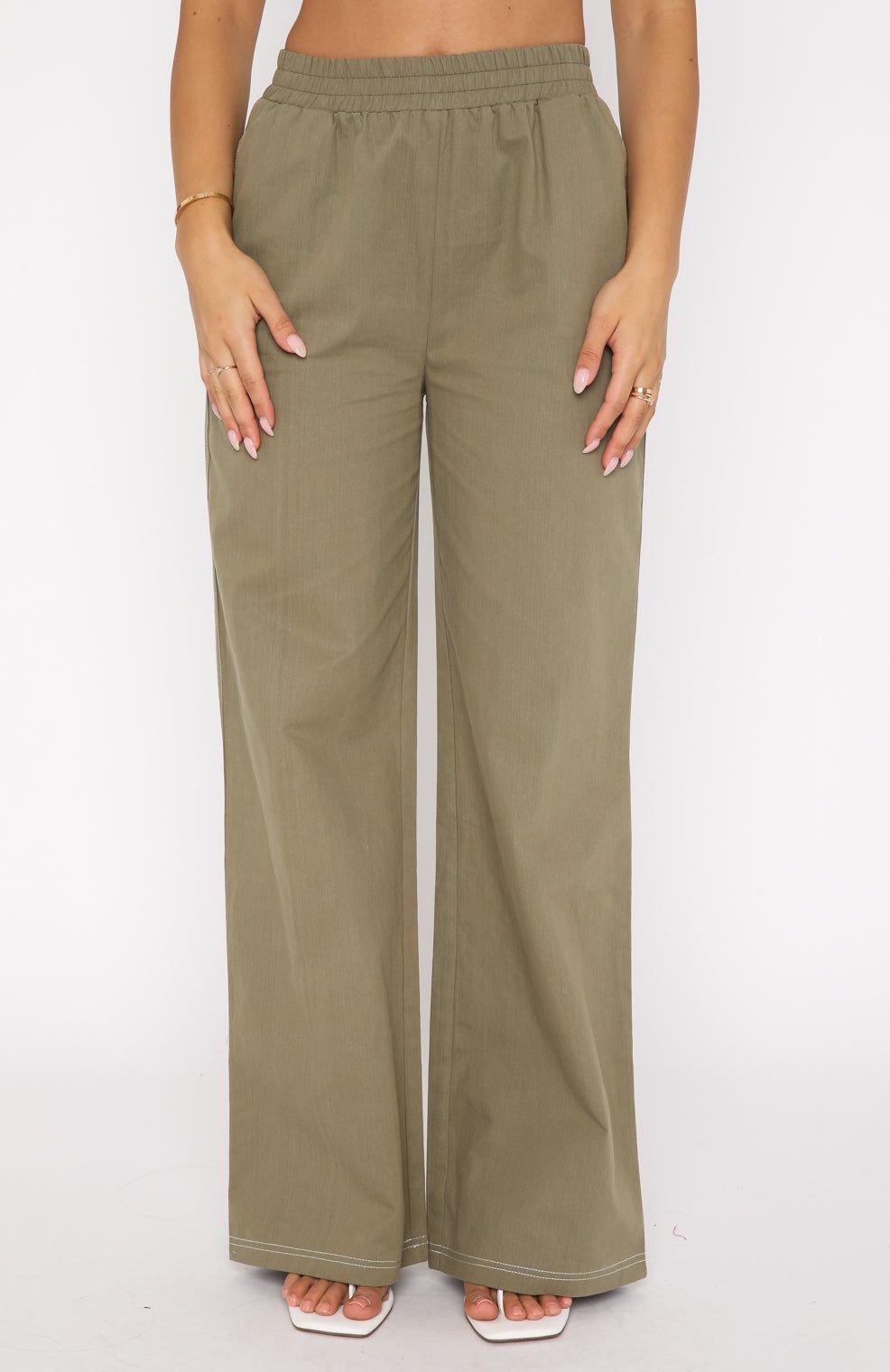 Keep It Simple Pants Khaki sold by White Fox Boutique product image thumbnail 2