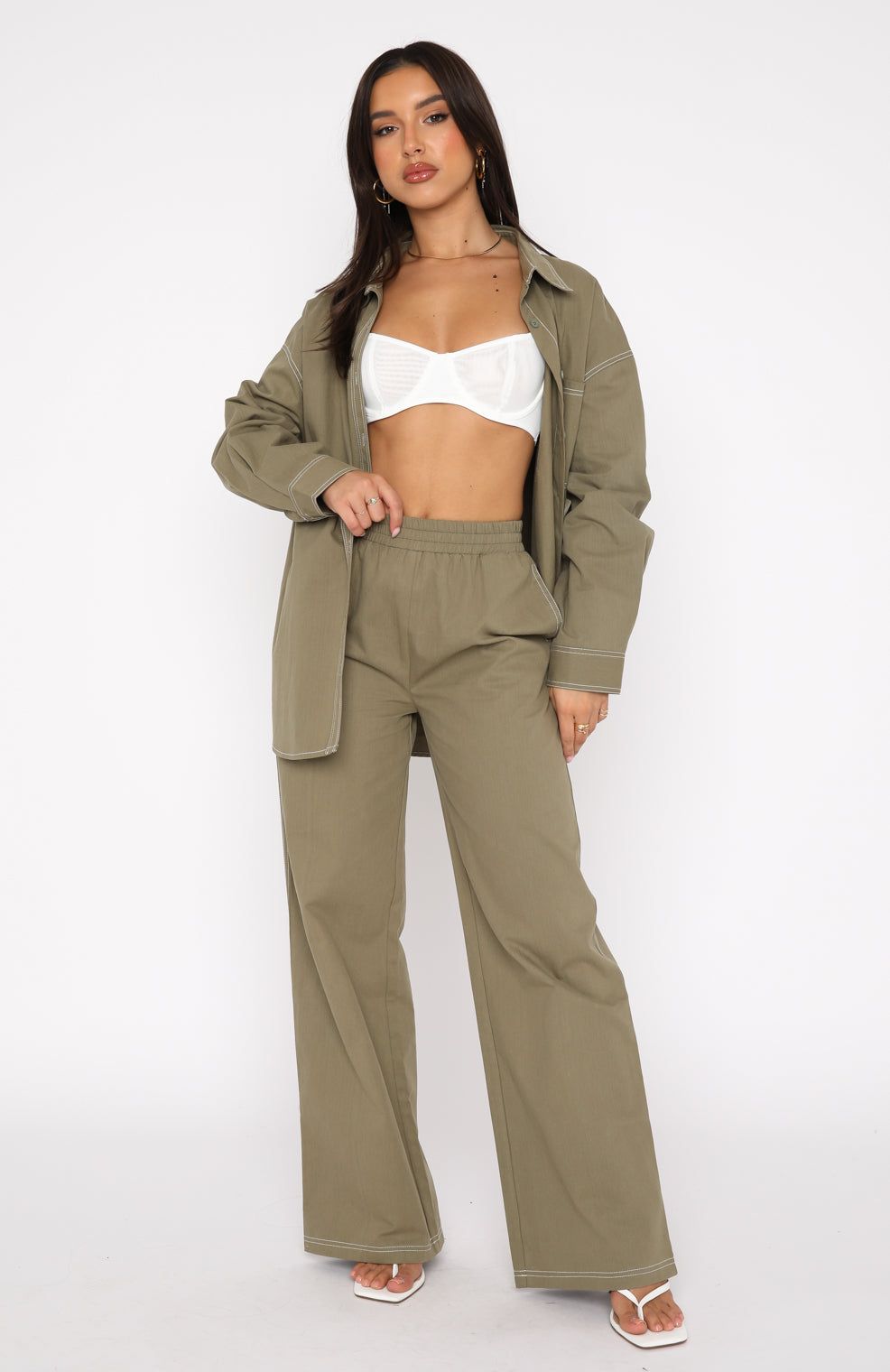 Keep It Simple Pants Khaki sold by White Fox Boutique product image thumbnail 5