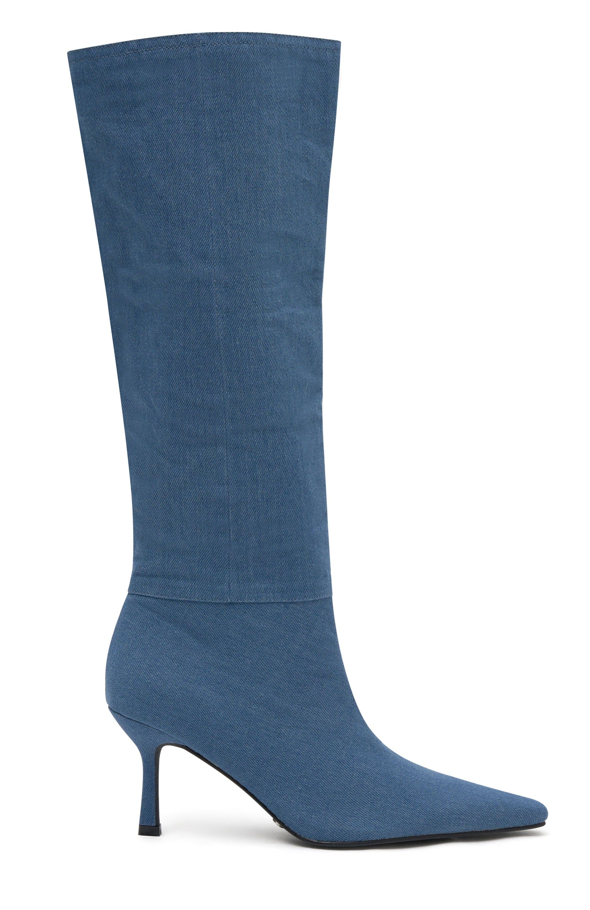 Baby Blue Denim Knee High Boots Denim sold by White Fox Boutique product image thumbnail 2