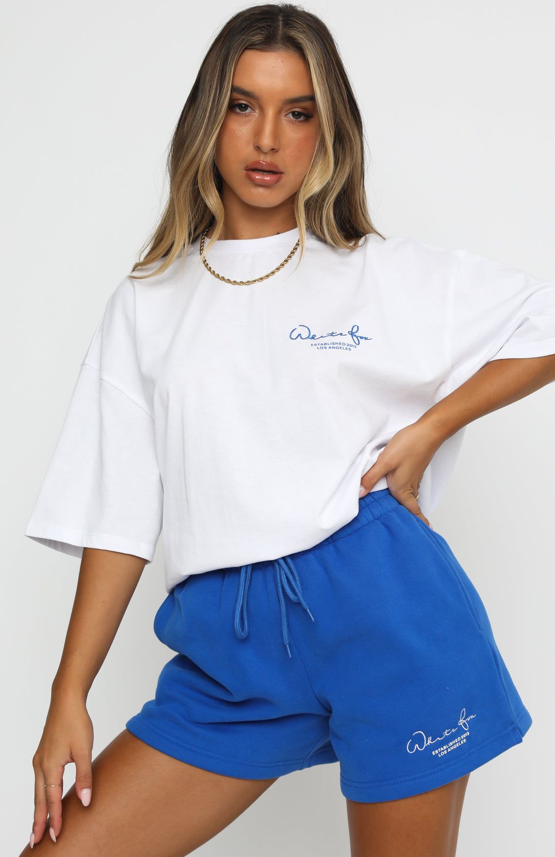 Take The Focus Tee White/Blue sold by White Fox Boutique product image thumbnail 2