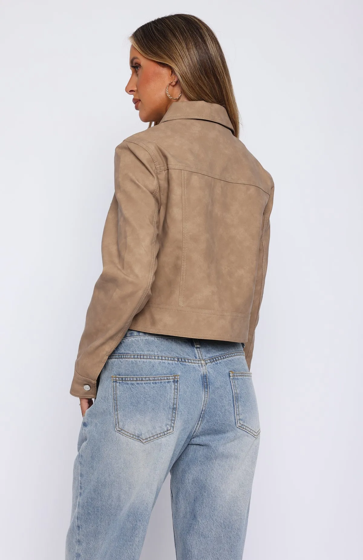 Hold Tight PU Jacket Camel sold by White Fox Boutique product image thumbnail 4