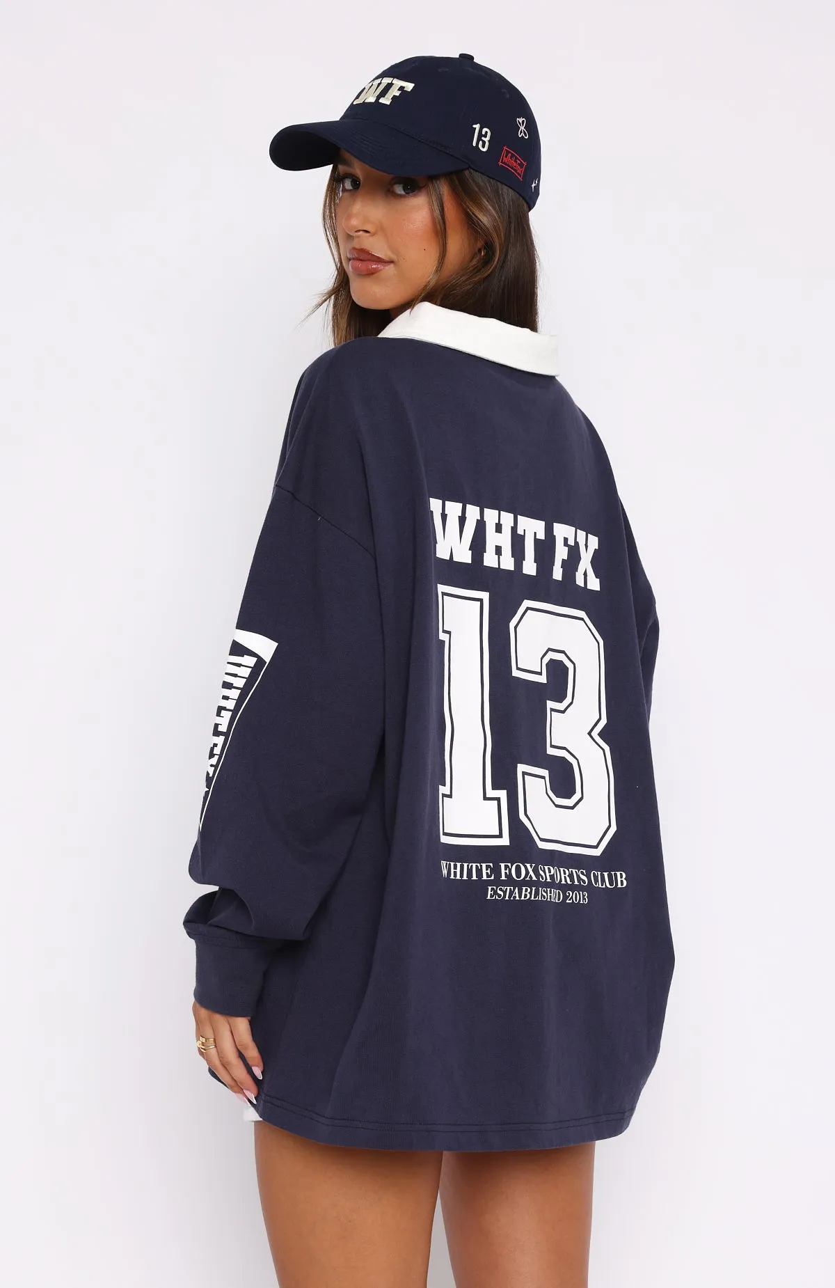 On Your Team Long Sleeve Oversized Tee Navy sold by White Fox Boutique product image thumbnail 4