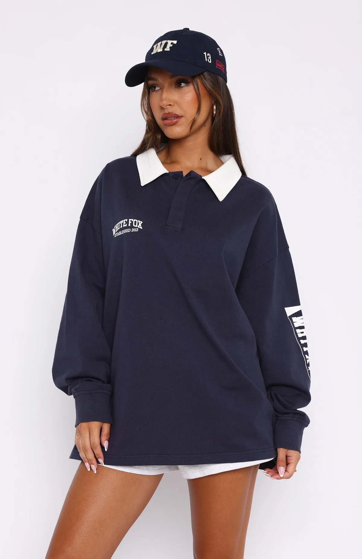 On Your Team Long Sleeve Oversized Tee Navy sold by White Fox Boutique product image thumbnail 2