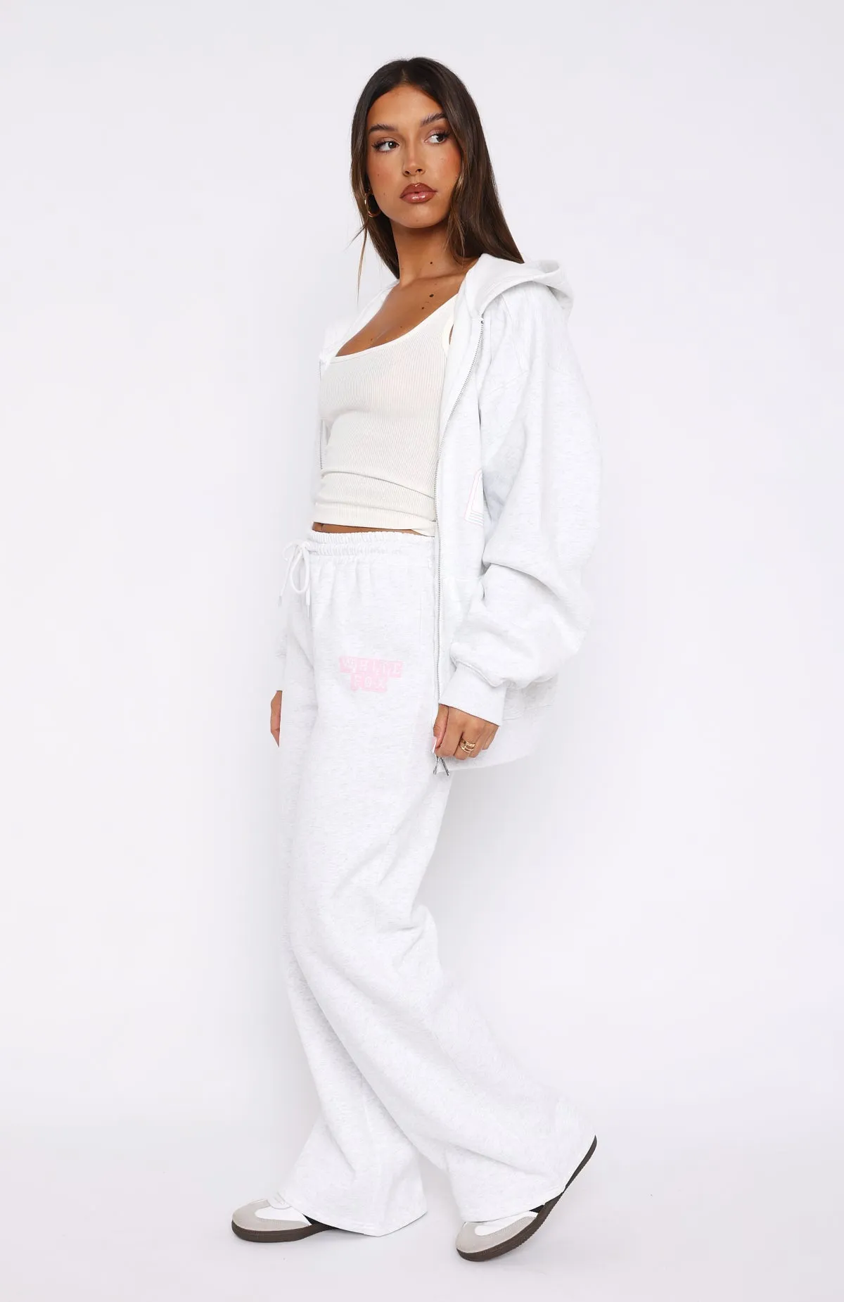 Save My Number Wide Leg Sweatpants Grey Marle sold by White Fox Boutique product image thumbnail 3