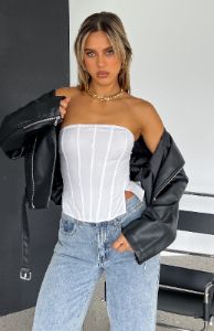 Always A Good Idea Bustier White sold by White Fox Boutique