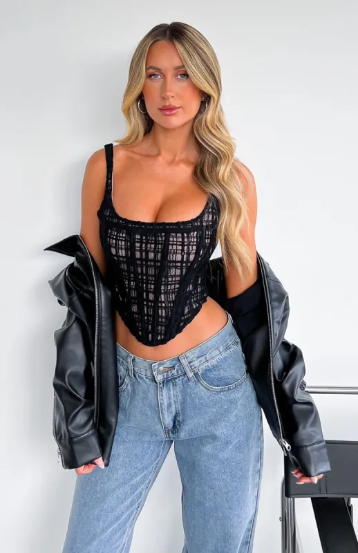 Double Vision Bustier Black sold by White Fox Boutique